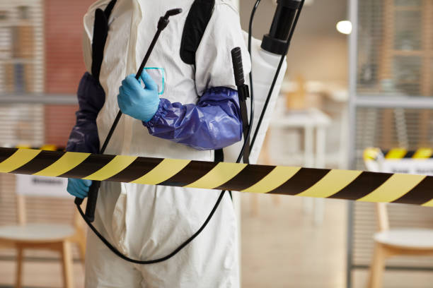 Professional Biohazard technician working in Hills, MN